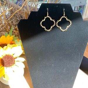 Gold Clover Dangle Earrings